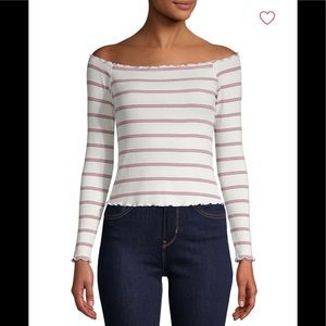 “HOST PICK” Striped Off-The-Shoulder Top